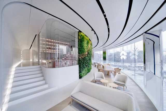 NIO House Showroom / August Green - Interior Photography, Showroom, Chair, Table