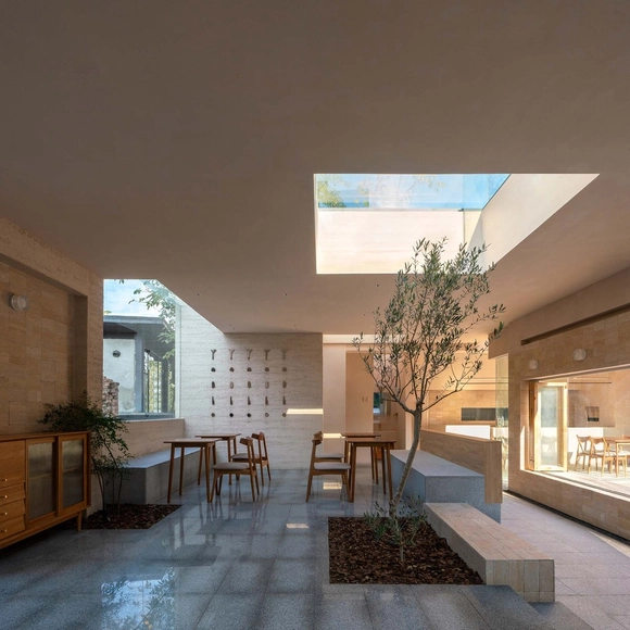 盐禾小院 / 异规设计 - 室内图, 餐厅, 表皮, 桌子, 椅子