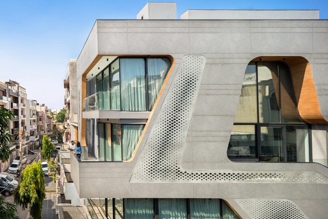 Scoop House / Zero Energy Design Lab - Exterior Photography, Houses, Facade, Handrail, Balcony