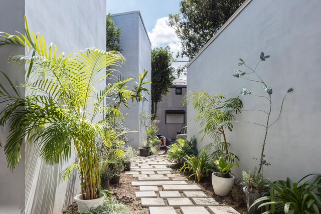 Folding Screen Row House  / DOG - Exterior Photography, Houses, Garden, Facade