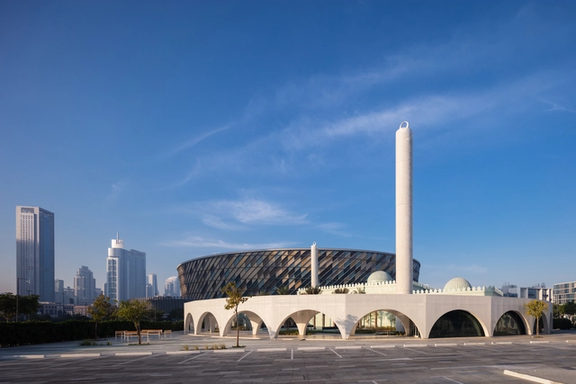 Mosque of Reflection / waiwai - Exterior Photography, Mosque, Facade, Arch, Cityscape