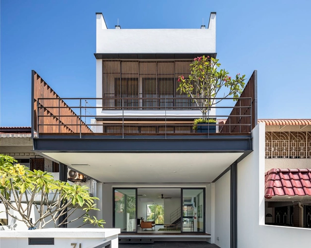 山地排屋 / Atelier M+A - 建筑图, 独立住宅, 表皮, 门, 楼梯, 扶手, 阳台, 板凳