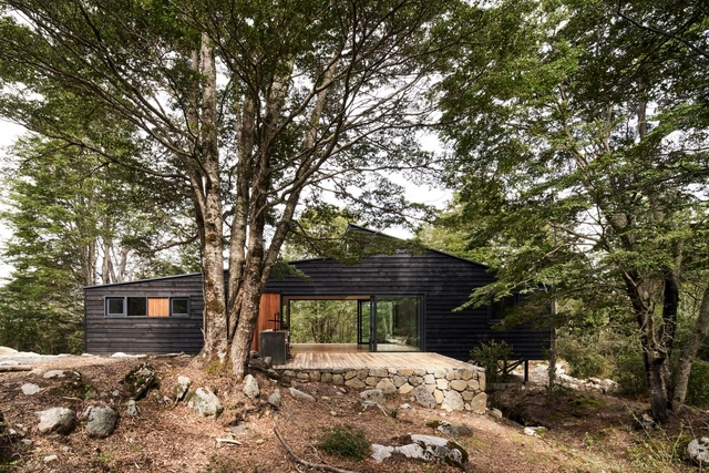 Casa Lecho Viejo / Hebra Arquitectos - Fotografía exterior, En Detalle, Fachada, Puerta, Bosque