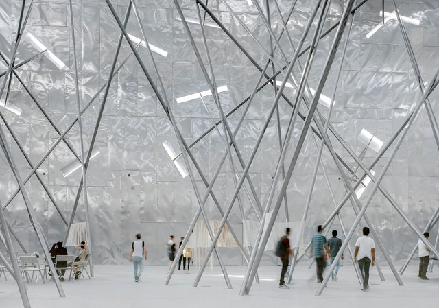 Pavilion for the Kingdom of Bahrain Expo 2020 Dubai / Christian Kerez - Interior Photography, Pavilion, Stairs, Facade