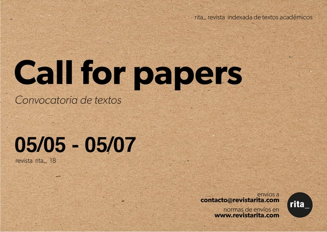 Revista rita_18: Convocatoria de textos académicos  - Imagen Principal