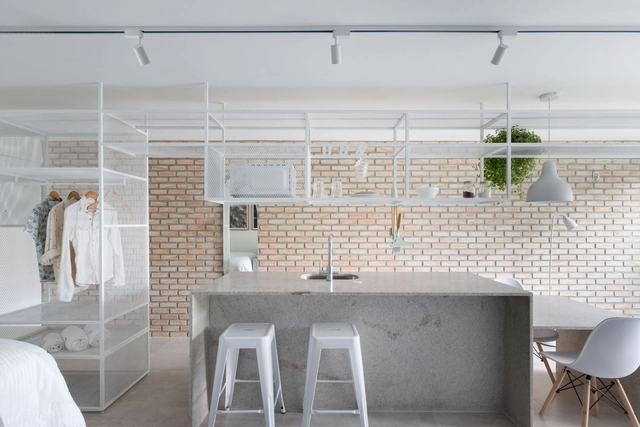 Tijolinhos Apartment/ Mínimo Arquitetura e Design - Interior Photography, Decoration & Ornament, Kitchen, Table, Chair