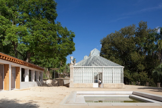 Tropical Greenhouses of University of Coimbra's Botanical Garden / João Mendes Ribeiro - Exterior Photography, Renovation, Garden, Facade