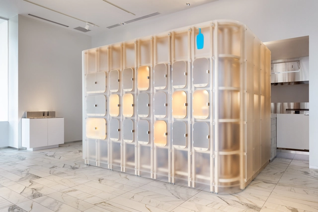 BLUE BOTTLE COFFEE Pop Up Cafe Shibuya  / Schemata Architects - Interior Photography, Coffee Shop, Facade, Door, Chair