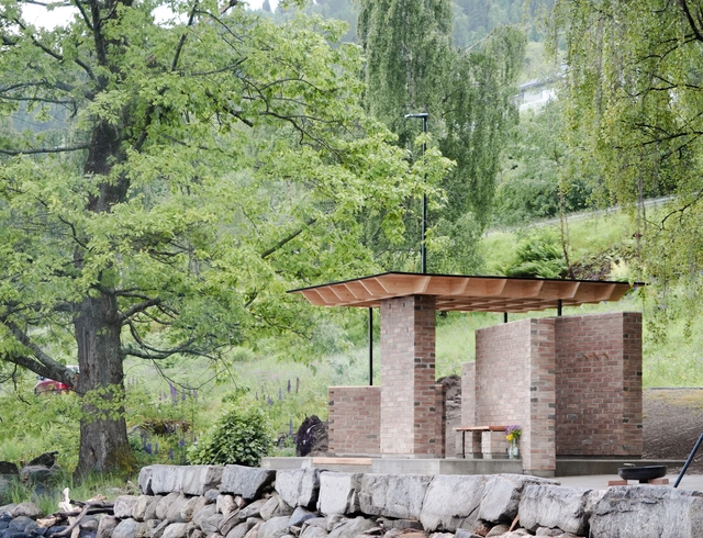 5 面砖墙社交空间，LIVD 展馆 / 卑尔根建筑学院 - 建筑图, 展馆, 花园, 森林
