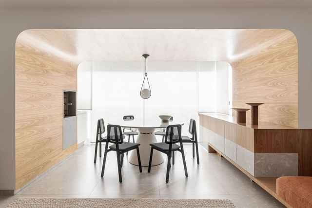 Apartamento RR / Pascali Semerdjian Arquitetos - Fotografía interior, Renovación, Cocina, Fijación Vigas, Fachada, Arco, Mesas, Sillas