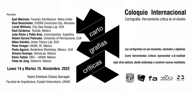 Coloquio Internacional: Cartografía, una herramienta crítica para el diseño. Facultad de Arquitectura UNAM - Imagen Principal