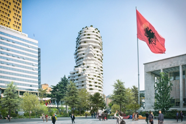 MVRDV inaugura na Albânia edifício de uso misto em homenagem a herói nacional - Imagem de Destaque