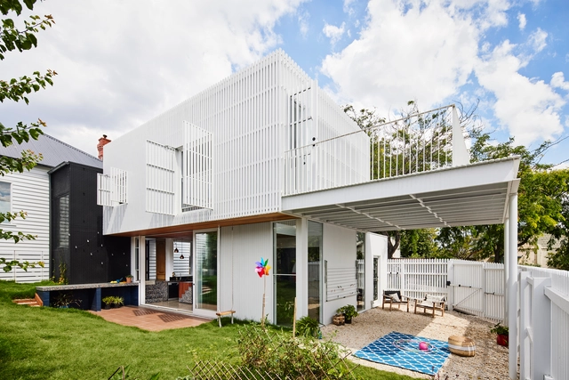 Picket House / Austin Maynard Architects - Exterior Photography, Extension, Garden, Door, Facade, Fence, Table, Chair