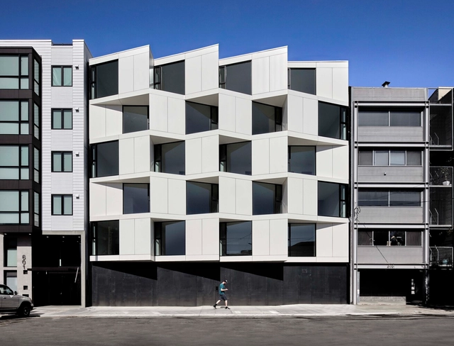 让净得房率更高，603 号公寓 / Stanley Saitowitz | Natoma Architects - 建筑图, 公寓, 表皮