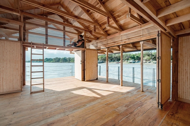 Observatorio de Santay / Natura Futura + Juan Carlos Bamba - Fotografía interior, Arquitectura Cultural, Fijación Vigas, Puerta, Fachada