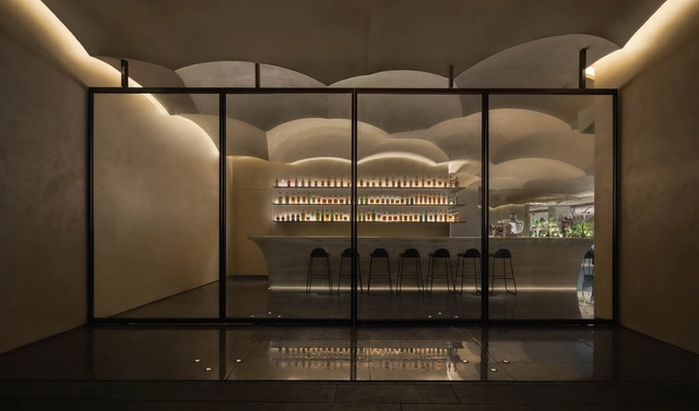 沙丘洞穴 – 萄木酒吧餐厅 / 星球建筑 - 室内图, 餐厅, 表皮, 拱, 门