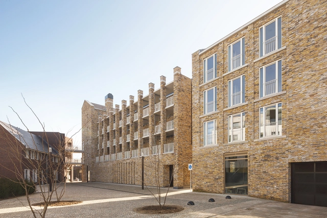 手工砖砌，荷兰社会住房 Julianaplein / Martens Willems & Humblé Architecten - 建筑图, 居住建筑, 表皮, 门
