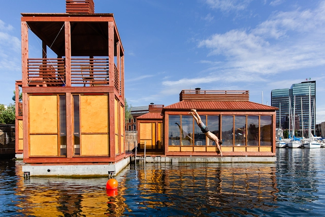“沐浴机器”桑拿舱 / ACT! + Borhaven Arkitekter - 建筑图, 桑拿房, 表皮