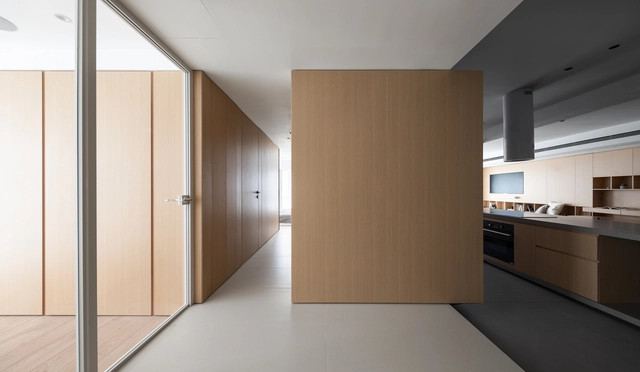 庆典“庭院”，P2ciputra 公寓 / DaoHo Studio - 室内图, 公寓, 厨房, 表皮, 门, 台面
