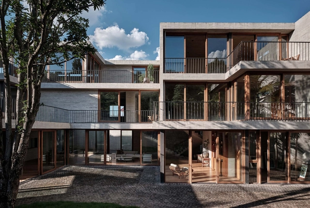 Residência Lee em Pu’er / Zhaoyang Architects - Fotografia de Exterior, Casas, Fachada, Viga, Corrimão