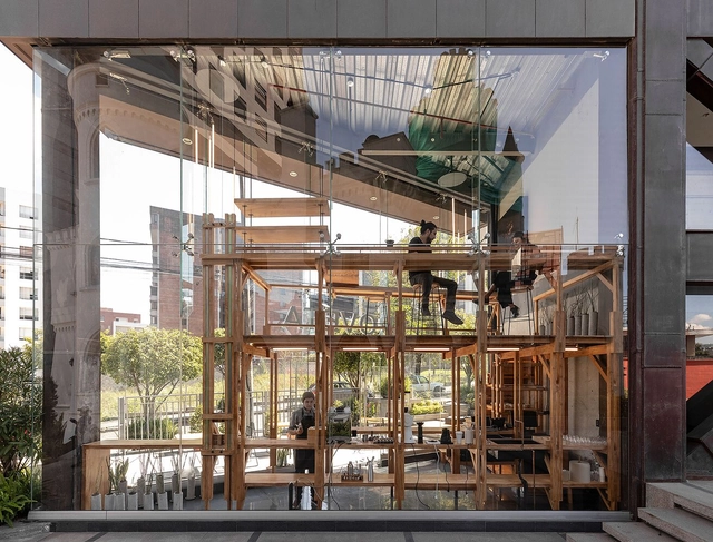 罗维塔咖啡店 / Rama Estudio - 室内图, 咖啡馆, 厨房, 梁, 表皮