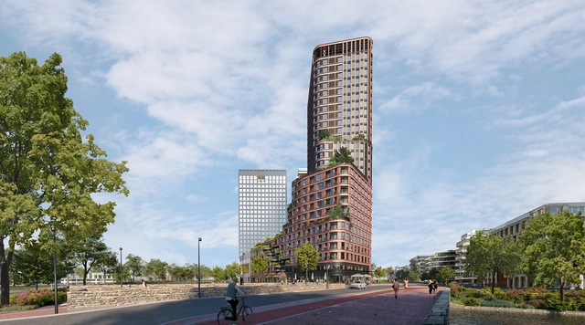 Projetada por Mecanoo, Brink Tower começa a ser construída em Amsterdã - Imagem de Destaque