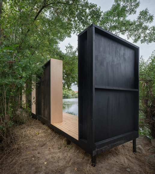 Instalación Espacio Hiber / Rintala Eggertsson Architects - Fotografía exterior, Instalaciones Temporales, Jardín, Puerta, Fachada