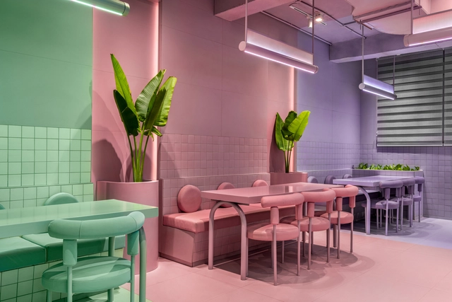 Cosmo Deli & Bistro Bar / Exubia Studio - Interior Photography, Restaurant, Table, Chair
