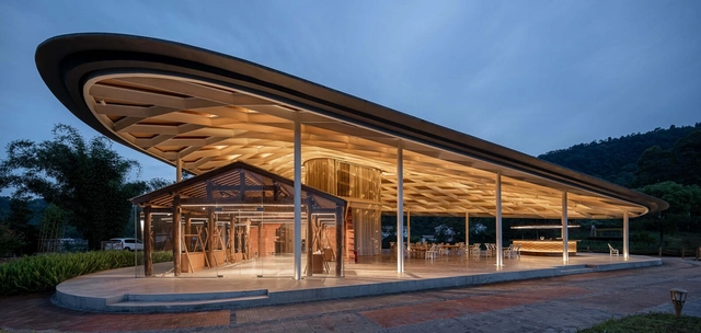 竹艺工坊 / 在行建筑 - 建筑图, 展馆, 梁, 表皮, 门