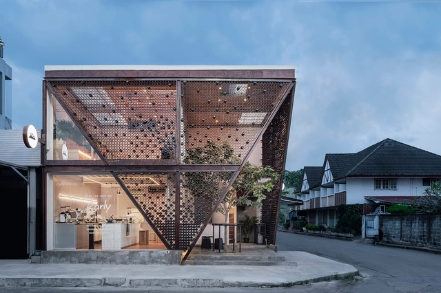 600回收啤酒瓶做立面，Early BKK 咖啡馆 / space+craft - 建筑图, 咖啡馆, 表皮, 楼梯