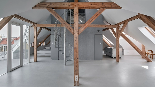 Gliwice 阁楼重建 / Dyrda Fikus Architekci - 室内图, 更新项目, 梁, 桌子