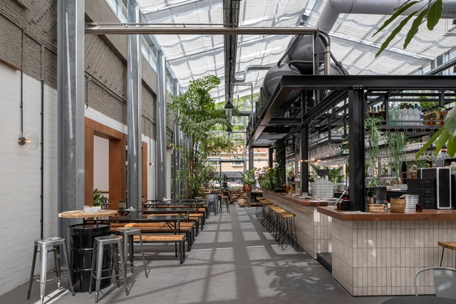 MOUT Venlo Coffee / Buro Moon - Interior Photography, Extension, Kitchen, Facade, Table, Chair