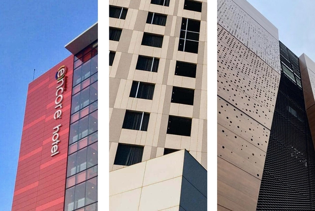 Fachadas de paneles HPL en 3 hoteles en México - Imagen Principal