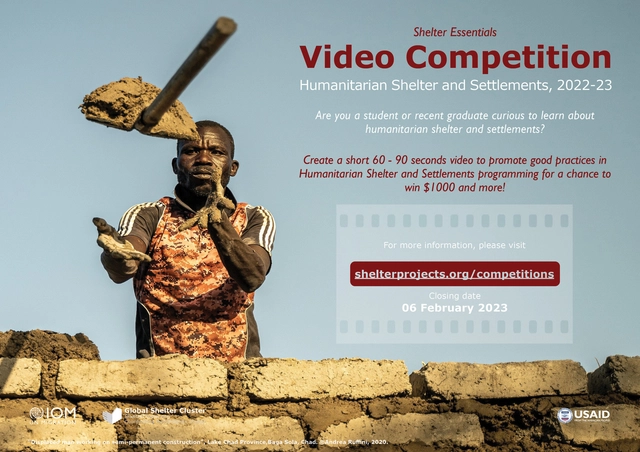 Call for entries Shelter Essentials Competition,  Humanitarian Shelter and Settlements Video Competition, 2022 – 2023 - Featured Image