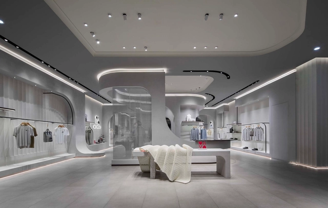 Red Vicutu Concept Store Design / AntiStatics Architecture - Interior Photography, Retail Interiors, Door, Chair