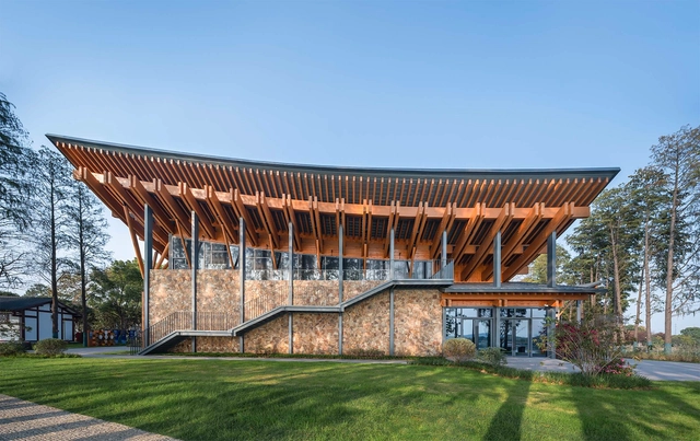 Exhibition Hall for the Achievements of the 30th Anniversary of China's Implementation of the Ramsar Convention on Wetlands / Li Baofeng Architecture Studio of HUST - Exterior Photography, Exhibition Center, Garden, Facade