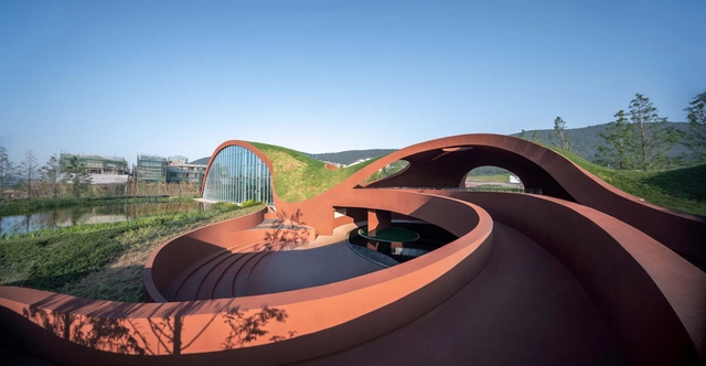 Chaohu Natural and Cultural Center / change architects - Exterior Photography, Cultural Center, Handrail