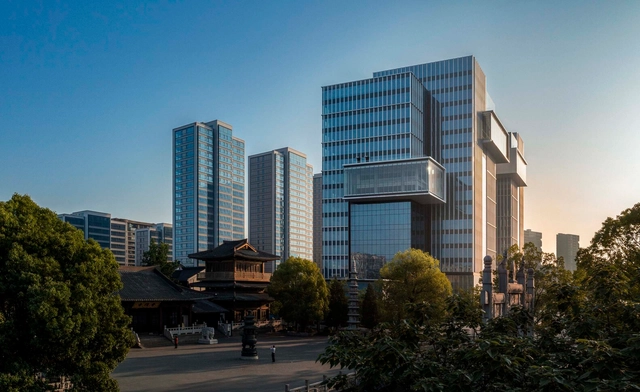 杭州英蓝中心 / Arquitectonica + Farrells - 建筑图, 办公设施, 表皮, 城市