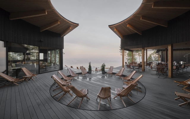 Pistohiekka Resort / Studio Puisto - Interior Photography, Sauna, Deck, Chair