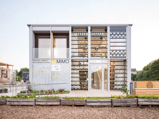 Sustainable Research Building / Team MIMO + University of Applied Sciences Düsseldorf - Exterior Photography, Research Center, Facade, Door, Stairs