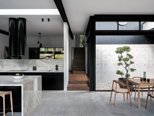 Carrington Rd Residence / Studio P - Architecture & Interiors - Interior Photography, Houses, Kitchen, Facade, Table, Countertop, Chair