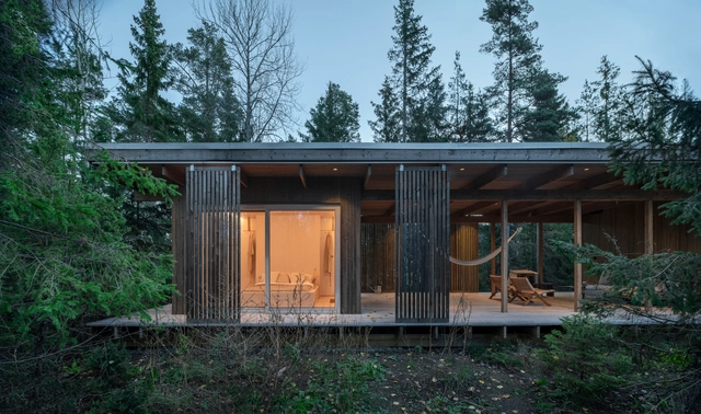 Gimme Shelter  / gimme shelter solutions - Exterior Photography, Detail, Door, Facade, Beam, Forest