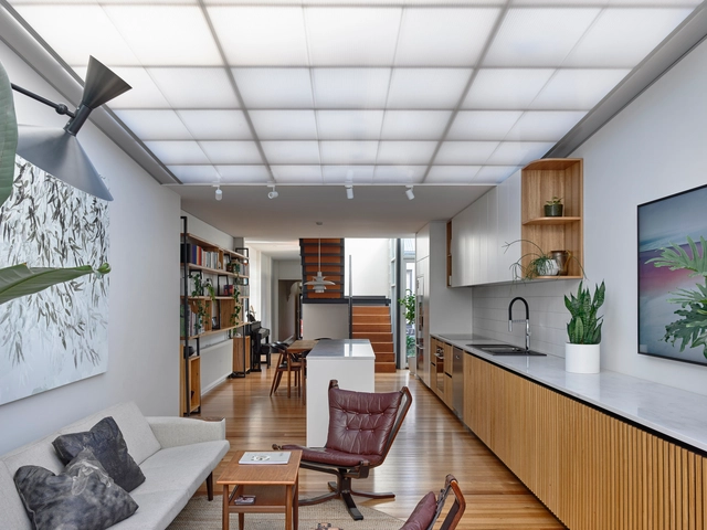 Pergola Extension / Krisna Cheung Architects - Interior Photography, Extension, Kitchen, Door, Beam, Facade, Chair, Table
