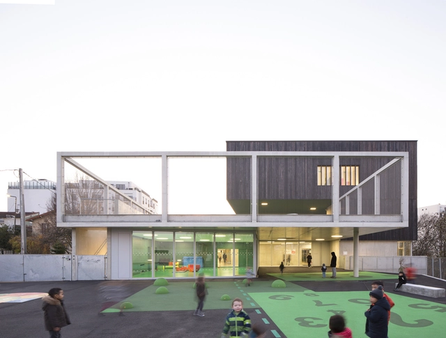 Grupo de Escolas Simone Veil em Villejuif / Dominique Coulon & associés - Fotografia de Exterior, Escola Primária, Fachada