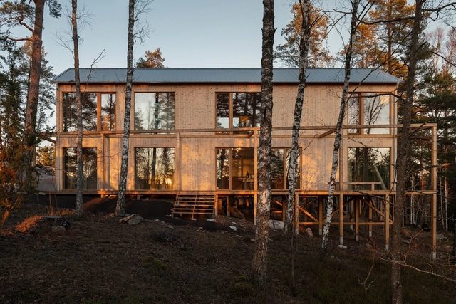 Svinninge Cabin / Lowén Widman Arkitekter - Exterior Photography, Houses, Door, Facade, Stairs, Forest