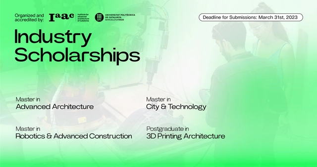 IAAC launches the Industry Scholarships 2023. Submissions are now open! - Featured Image