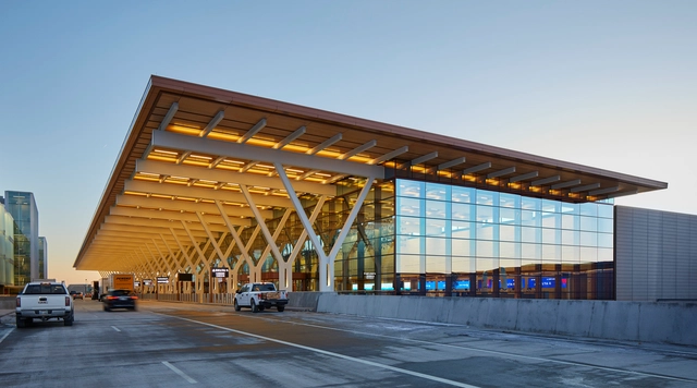 Kansas City International Airport New Terminal / Skidmore, Owings & Merrill - Exterior Photography, Airport, Beam, Facade