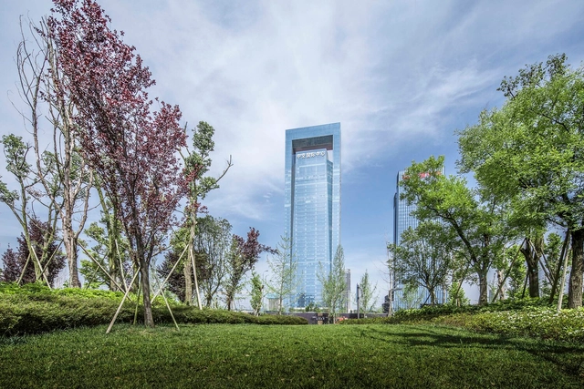 CCCC International Center / Cendes Design - Exterior Photography, Skyscrapers, Garden, Arch, Forest