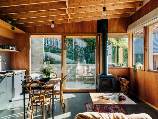 SoHo Small House / Maguire + Devine Architects - Interior Photography, Houses, Beam, Table, Chair, Countertop