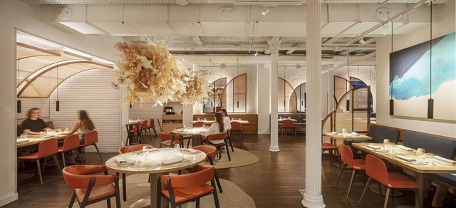 Restaurante Compartir / El Equipo Creativo - Fotografía interior, Interiores De Restaurantes Y Bares, Fijación Vigas, Mesas, Sillas